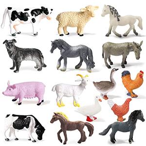 11 Pcs Mini Figures Toys Realistic Farm Animal Figurines, Plastic Learning Educational Playset Animal Themed Party Supplies Cake Topper Ornaments for Easter Egg Birthday Christmas