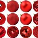 Extra Large Size Outdoor Christmas Ornaments, Oversized Huge Big Shatterproof Xmas Christmas Plastic Balls for Outside Lawn Yard Tree Hanging Decorations (4"/100mm, Red, 12 Packs)