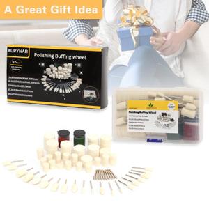 95PCS Polishing Kit for dremel - Buffing Wheels with 1/8" Shank for Metal/Brass/Resin/Guitar Fret/Aluminum Polish