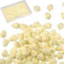 Hotop 100 Pcs Artificial Jasmine Flower Beads Coral Flower Shell Beads for Jewelry Making Necklace Bracelet Supplies Scrapbooking DIY Crafts Wedding Decors(Ivory,7 x 9 mm)