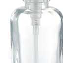 Clear Glass Soap Dispenser with Brushed Nickel Pump, 11 OZ Liquid Soap Dispenser Cylindrical with Stainless Steel Pump for Dish Hand Soap Bathroom Kitchen Vanity Countertop