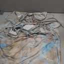 Women's Sexy Pearl Chain Halter Maxi Dress Printed Backless Hollow Out Pleated Bodycon Dresses for Party Vacation (Medium, Green)