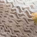 Short Lace Curtains 24 Inch Length 2 Panels Shabby Chic Wavy Stripes Ruffled Romantic Kitchen Window Curtains Over Sink, Rod Pocket Privacy Embroidered Scalloped Sheer Cafe Curtain, 22x24 Inch, White