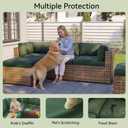 Aoxun 11pcs Patio Cushion Covers Replacement, Waterproof Outdoor Furniture Cushion Covers with Zipper and Non-Slip Bottom, Patio Sofa Couch 3 Sizes for Patio Sectional, Covers Only (Green)