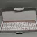 Wireless Keyboard and Mouse Ultra Slim Combo, TopMate 2.4G Silent Compact USB 2400DPI Mouse and Scissor Switch Keyboard Set with Cover, 2 AA & 2 AAA Batteries,for PC/Laptop/Windows/Mac-Rose Gold White