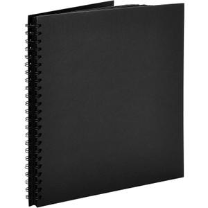 Paper Junkie Scrapbook 12x12 Album - 12 x 12 In, Black Hardcover, 40 Sheets (80 Pages) - Spiral Bound Black Scrapbook for Crafts