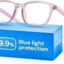 Gaoye Blue Light Glasses for Computer & Gaming - Anti UV Ray Lenses, Scratch-Resistant & Comfort Fit (Medium, Transparent Brown)