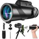 Monocular-Telescope 80x100 High Powered Monoculars High Definition for Adults High Powered with Smartphone Adapter Telescope Hunting Wildlife Bird Watching Travel Camping Hiking-Black