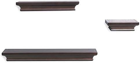 Floating Wall Shelves Sets 3 PCS with Invisible Bracket Picture Ledge Units and Storage,Office Wall Organizer (3, Espresso)