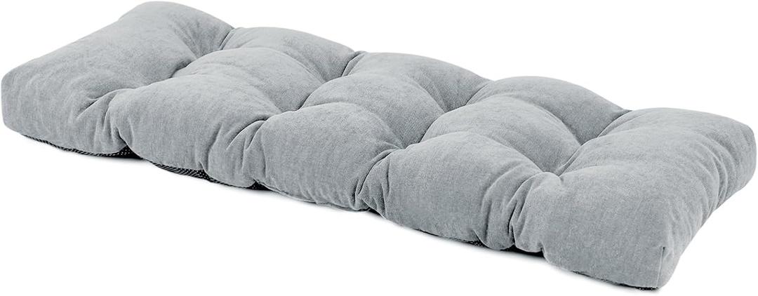 Bench Cushion,Non-Slip Bottom,Tufted Bench Cushions for Indoor/Outdoor Furniture,for Bench/Window/Piano/Porch/Swing,Custom Size Bench Cushion (48x18x4 Inch, Light Grey)