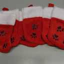 Red with Black and White Cuff Christmas Stocking Polyester Pack Of 6