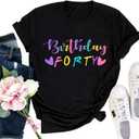 40th Birthday Gift T-Shirt Women Vintage 1986 Birthday Party Shirt Casual Short Sleeve 40 Bday Shirt Tee Tops (As Show,M) (M)