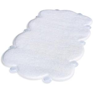 SlipX Solutions Cloud Shaped Non-Slip Bathtub & Shower Mat 17” x 29”, Soft Loofah Cushioning for Sensitive Feet, Built-in Product Protection, Machine Washable, White