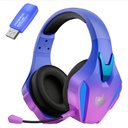 PHOINIKAS Wireless Gaming Headset for PS4 PS5 PC Switch, Wireless 2.4GHz Gaming Headphones with Detachable Noise Canceling Mic, 7.1 Stereo Sound, Only 3.5mm Wired Mode for Xbox Seires - Violet