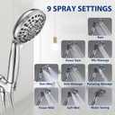 High Pressure 10 Setting Handheld Shower Head, 5" Detachable Showerhead Spray Built-in Power Wash to Clean Tub, Tile & Pets, 79" Extra Long Stainless Steel Hose, Adjustable Bracket - Chrome
