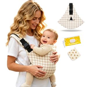 Baby Sling Carrier, Lightweight & Portable Adjustable Hip Seat, Ergonomic Hands-Free Side Carry for Infants & Toddlers 10-45 lbsB&BQ