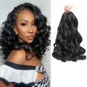 French Curl Braiding Hair 12 Inch Natural Black Curly Braiding Hair 8 Packs Pre Stretched French Curl Braids Loose Wavy Synthetic Hair Extensions for Black Women (12 inch 8 packs)