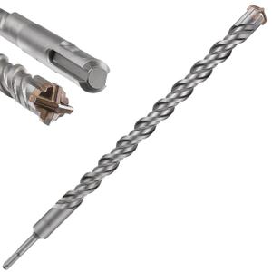 Concrete Drill Bit lengthening 1pcs 1-1/8" X 18"-16" Cross-Type Double Thread Carbide Material Suitable for Concrete, Brick, Cement Walls, Stone, Extra Long Hammer Drill Bits for Concrete
