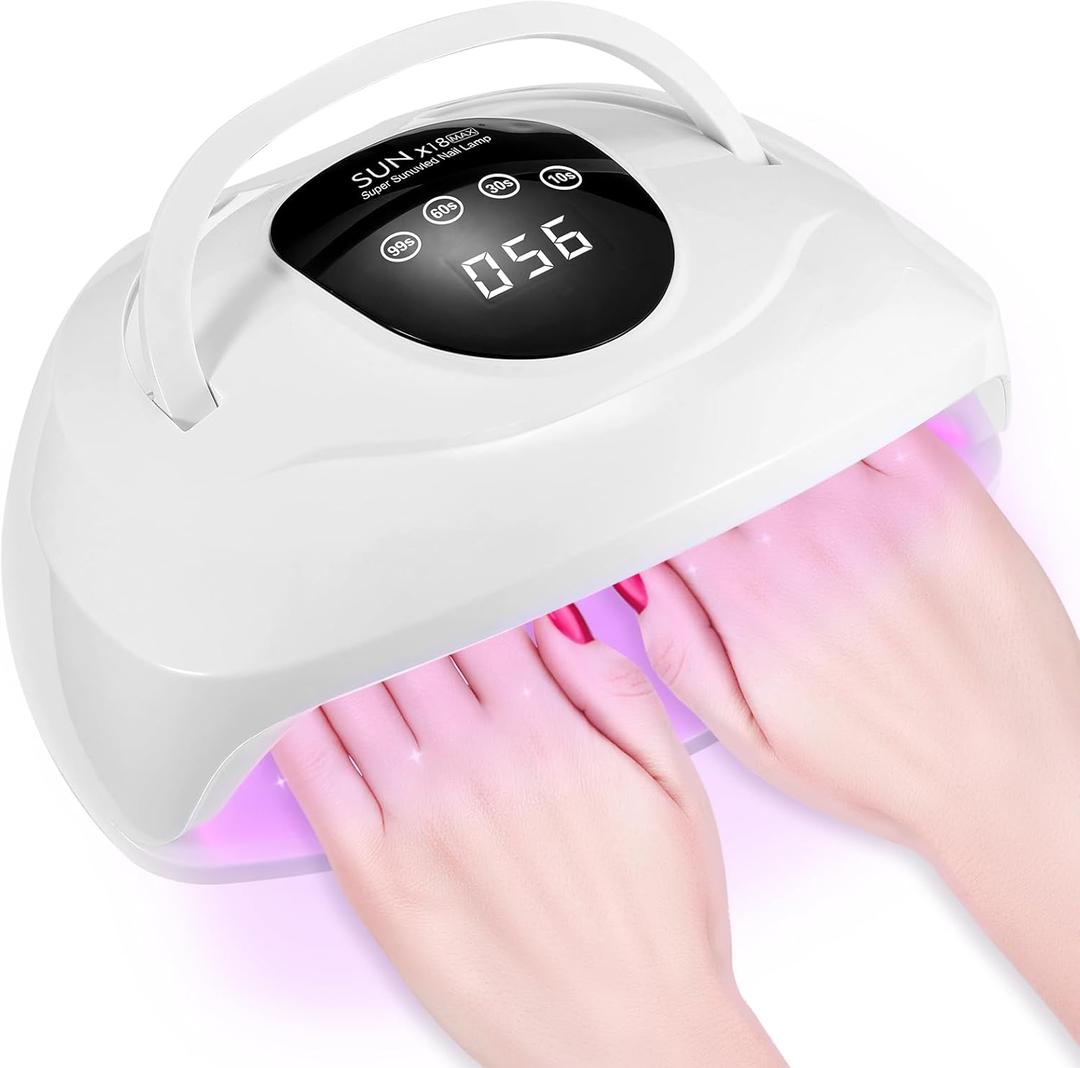 320W LED Nail Lamp,UV Nail Dryer for Dual Hands Gel Polish, 4 Timers 72Pcs Lamp Beads UV Nail Lamp Professional Nail Dryer Light, Automatic Sensor for Fingernail and Toenail