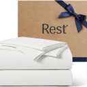 REST Evercool+ Cooling Sheet Set, Cali King, Arctic White, Breathable Bed Sheets for Hot Sleeper and Night Sweats, with Pillowcases, With Ionic+ Self-Cleaning Silver Yarn for Sensitive Skin, 4PCS