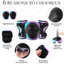 Kids Bike Helmet and Pad Set for Girls Boys Ages 2-3-5-8-14, Adjustable Toddler Youth Helmet with Knee & Elbow Pads for Bicycle, Skating, Scooter - Multiple Bright Color Options. S Size