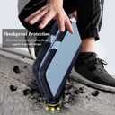 VISOUL Phone Case Wallet for iPhone 15 Pro, Genuine Leather Folio Case with Card Holder Magnetic Flaps Closure Flip Cover Designed for iPhone 15 Pro(6.1-inch)(Blue+Navy Blue)