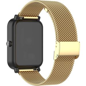 E ECSEM Metal Loop Band Compatible for iTech Fusion 3 Adjustable Stainless Steel Replacement Wristbands, Quick Release Watch Strap for iTech Fusion 3 Smart Watch