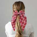 AEGYPIUS Red Hair Bow, 14.9 x 7.8 Inches Christmas Red Hair Bows Plaid Hair Bow for Hair for Women Girls