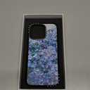 CASETiFY Compact iPhone 16 Pro Case [Slim and Sleek/Compatible with Magsafe / 4 ft. 2X Military Grade Drop Protection] - Nantucket Blue Hydrangeas - Clear Black