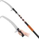 20FT Reach Pole Saw for Tree Trimming, Telescoping Tree Pruner Extendable with 3-12FT Extension Pole, Manual Saw for Yard, Garden, Patios