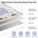 NOONKTY 79x71 Extra Large Baby Play Mat for Floor, Foldable Foam Playmat for Babies 0-12 Months & Kids, Non-Toxic Waterproof Baby Mat for Floor, Thick Playpen Mat for Tummy Time Crawling, Elephant