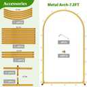 Metal Arch Backdrop Stand Wedding Arch frame Set of 3 (7.2FT/6.6FT/6FT) Gold Backdrop Arch Stand for Wedding Ceremony Birthday Party Baby Shower Graduation Ceremony Decoration