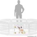 IRIS USA Dog Playpen with Door, 24 8 Panel Pet Exercise Pen Indoor Outdoor Puppy Play Pen, Portable Plastic Pet Fence for Small Medium Dogs, Foldable 83.5 x 83.5 x 24, White