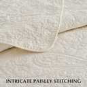 EVERGRACE 100% Cotton Paisley Quilt Set, King Size 3 Piece Set Prewashed Lightweight Bedspread with 2 Shams, Soft & Breathable Matelasse Coverlet for All-Season Comfort, Ivory Cream | Paisley Stitch, 100% Cotton, Pre Washed, Oeko-Tex Certified, Soft, Lightweight
