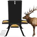 120LB Gravity Deer Feeder, Thickened Steel Gravity Automatic Hunting Game Feeders with Triangular Legs, Battery-Free Hanging Deer Feeder for Remote Wildlife Hunting Zones