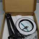 10X Magnifying Glass with Light and Clamp, Real Glass Stand Lighted Magnifier, 5 Color Modes Stepless Dimmable LED Desk Lamp Hands Free for Crafts Hobby Reading Painting Sewing Close Work (Black)