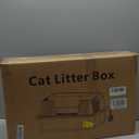 Vivifying Stainless Steel Cat Litter Box, XL Extra Large Semi-Enclosed Metal Pan with Side Entry, Scoop Included, Open Top Potty for Indoor Big Cats & Kitty, Easy to Clean & Odor Resistant (Gray)