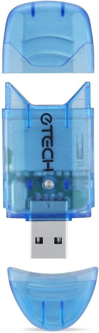 eTECH Collection USB 2.0 SD/SDHC/SDXC Memory Card Reader/Writer - Support SanDisk Kingston 256GB 128GB 64GB 32GB 16GB SDXC Ultra Extreme SDHC (Card Reader ONLY, No Memory Cards) (Blue, 2 Pack)