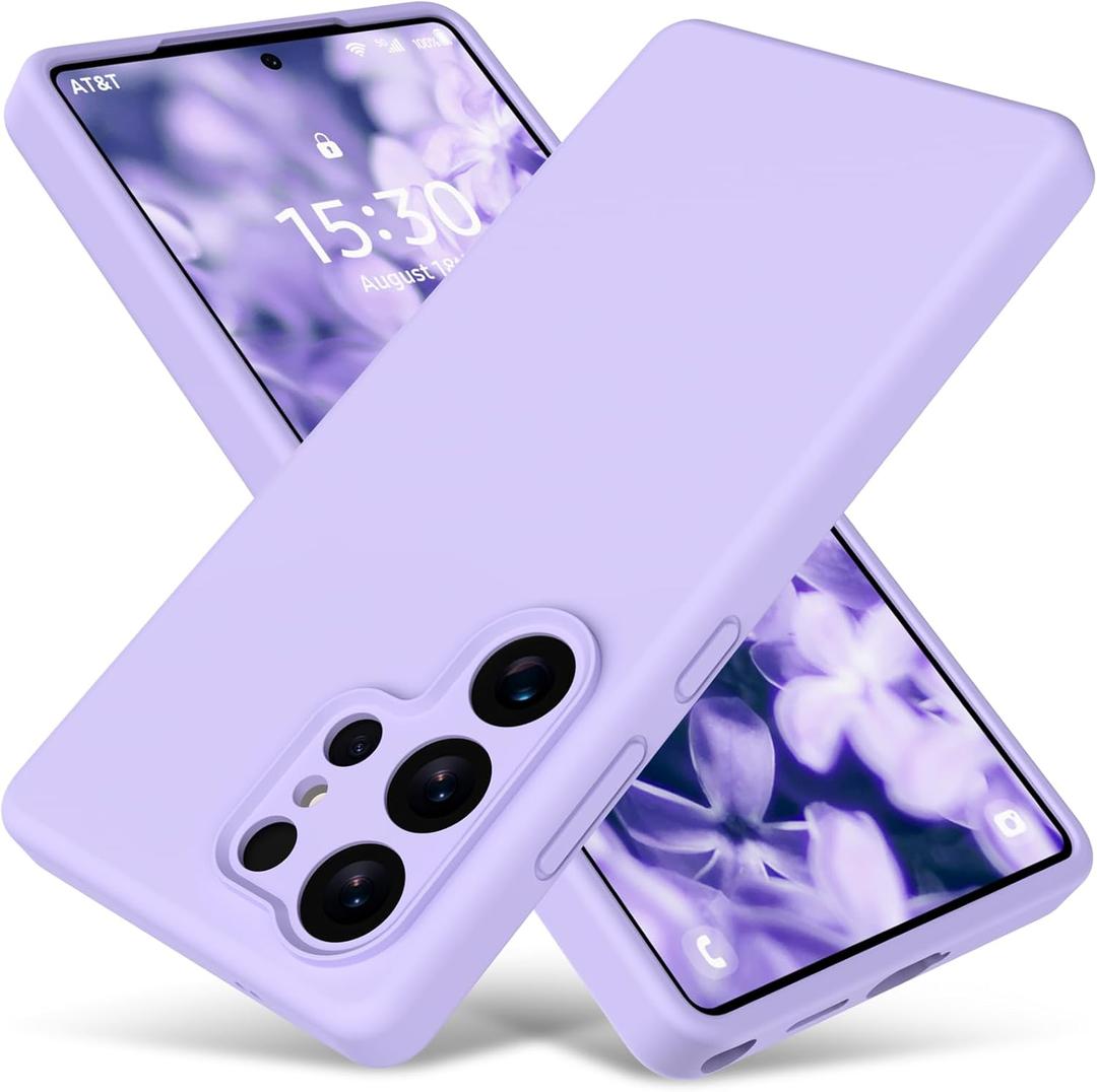 Varikke for Samsung Galaxy S25 Ultra Case, Liquid Silicone Upgrade [Camera Protection] [Anti-Scratch Microfiber Lining] Slim Soft Touch Gel Rubber Shockproof Phone Case 6.9", Lilac Purple