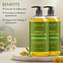 MAJESTIC PURE Arnica Sore Muscle Massage Oil for Massage Therapy-Refreshing & Relaxing-Natural Oils Lavender & Chamomile Essential Oils-All Skin Types- Men & Women Massage Lotion- 8 fl oz (Pack of 2)