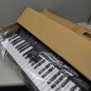 MOSEN 88-key digital piano keyboard with semi-weighted keys, double keyboard, LED display, 380 tones, 128 rhythms, 88 demo songs, Piano Lessons, keyboard stand and sustain pedal (MSP-45WR)-Brown