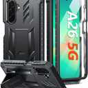 FNTCASE for Samsung Galaxy A26-5G Case: Military Grade Drop Proof Protection Mobile Cover with Kickstand | Matte Textured Rugged Shockproof TPU | Protective Sturdy Phone Case - Black
