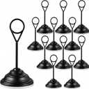 12 Pcs Wedding Table Number Holders Metal Black Small Card Holder, 4.7 Inch