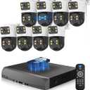 4K PoE Security Camera System Outdoor, PTZ Wired Video Surveillance Systems