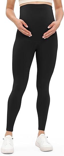Buttergene Women's Maternity Leggings over the Belly Pregnancy Active Wear Workout Yoga Tights Pants,L