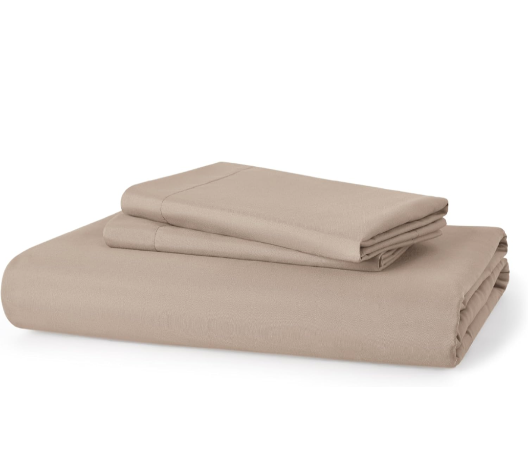 Bedsure Duvet Cover Queen Size - Soft Double Brushed Bedding Set for Kids & Adults, Zipper Closure, 4 Pieces 2 Pillowcase,1 Duvet Cover, 1 Sheet