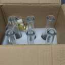 MAYPINK Clear Glass Bottle 6 Pack 12 oz (375 ml) with Cap Hot Sauce Oil Jam for Beverages Oils Kombucha Kefir Vinegar Beer Airtight Caps and Leak Proof Lids Shrink Film