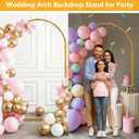 7.2 FT Wedding Arch Backdrop Stand, Gold Metal Arch Backdrop Stand for Wedding Party Ceremony Birthday Bridal Baby Shower Photo Booth Garden Floral Balloon Arches Decoration
