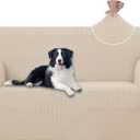 U-NICE HOME Loveseat Cover Stretch Couch Cover Sofa Cover Sofa Slipcover Furniture Protector for 2 Cushion Couch Sofa Pet Friendly(Loveseat, Beige)
