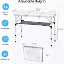 Folding Camping Table, 35''L x16''W Camp Aluminum Table with Adjustable Height Legs, Indoor Outdoor Lightweight Portable Folding Dining Table for Camp Picnic Beach Cooking 3Ft（3 Heights 10"/20"/27"）